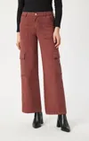 Mavi Alva Straight Leg Cargo In Cherry Luxe Twill In Multi