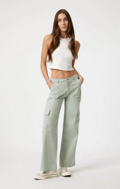 Mavi Alva Straight Cargo Pants In Mineral Green Light Twill