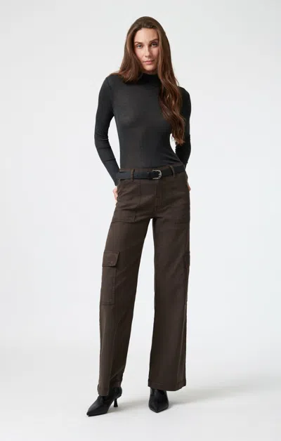 Mavi Alva Straight Leg Cargo In Oak Luxe Twill In Brown