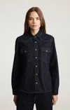 Mavi Angela Denim Shirt In Rinse Classic Blue In Blue