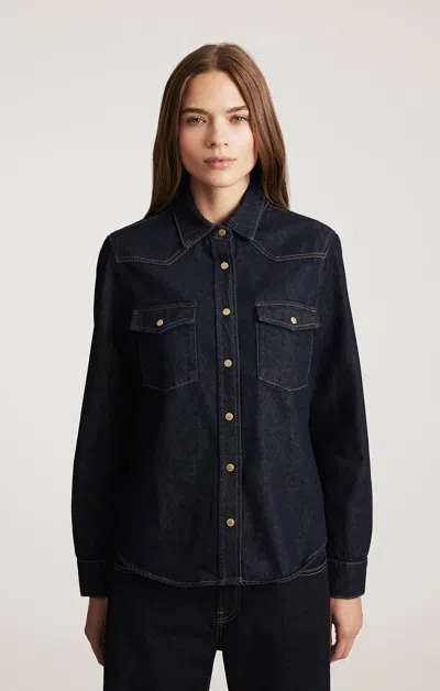 Mavi Angela Denim Shirt In Rinse Classic Blue