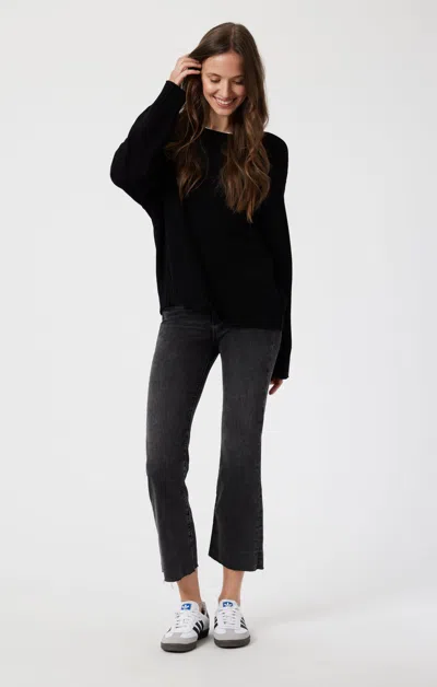 Mavi Anika Crop Flare In Smoke Brushed Flex Blue In Black