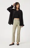 Mavi Anika Cropped Flare In Green Flex Blue In Green
