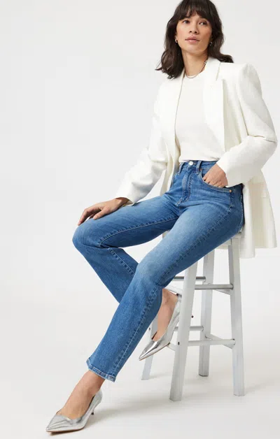 Mavi Anika Cropped Flare In Mid Brushed Flex Blue In Medium Blue