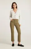 Mavi Anika Cropped Flare In Olive Flex Blue In Green