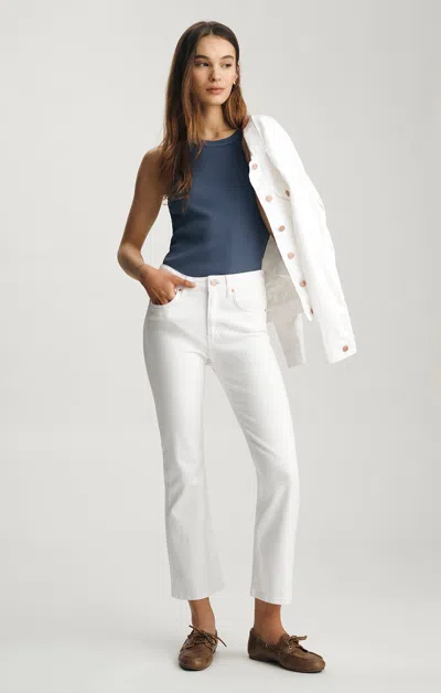 Mavi Anika Cropped Flare In White Flex Blue