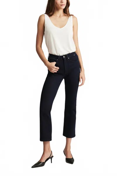 Mavi Anika Cropped Flare Jean In Ink Flex Blue In White