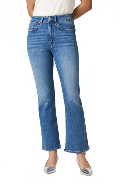 Mavi Anika Cropped Flare Jeans In Mid Brushed Flex Blue