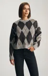 Mavi Argyle Sweater In Mid Grey Melange In Gray