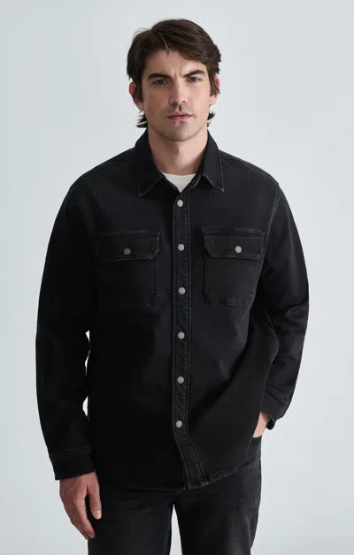 Mavi Asher Denim Shirt In Smoke Explorer In Black