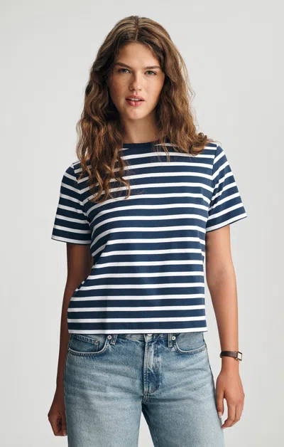 Mavi Audrey Interlock Crew Neck T-shirt In Navy In Dark Blue