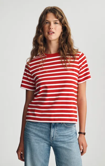 Mavi Audrey Interlock Crew Neck T-shirt In Red
