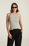 Mavi Basic High Neck Tank Top In Light Grey Melange In Gray