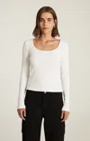 Mavi Basic Square Neck T-shirt In White In White