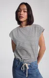 MAVI BOAT NECK SLEEVELESS SHIRT IN NAVY BLAZER STRIPE