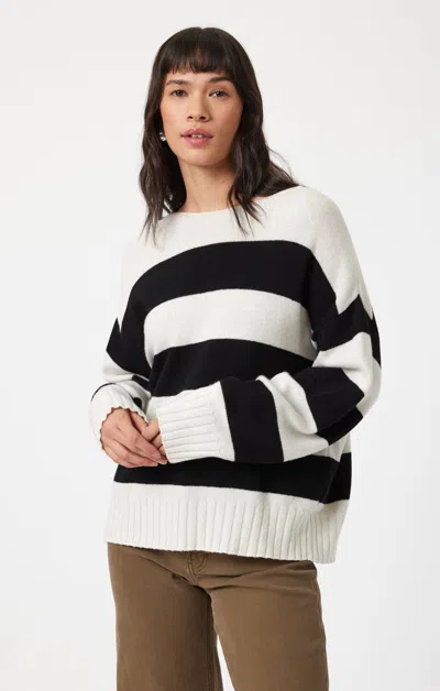 Mavi Boat Neck Sweater In Black Stripe
