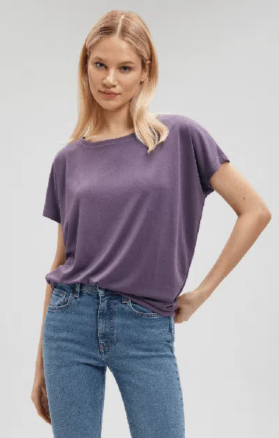 Mavi Boat Neck T-shirt In Cadet In Purple