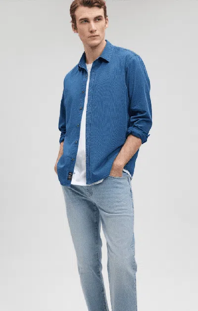 Mavi Button Up-long Sleeve Shirt In Indigo In Dark Blue