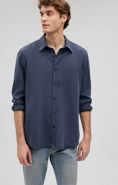 Mavi Button Up-long Sleeve Shirt In Maritime Blue In Dark Blue