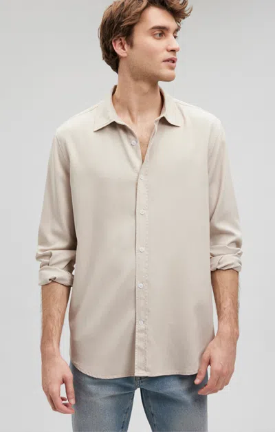 Mavi Button Up-long Sleeve Shirt In Moonstruck In Beige