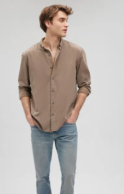 Mavi Button Up-long Sleeve Shirt In Pure Cashmere In Brown