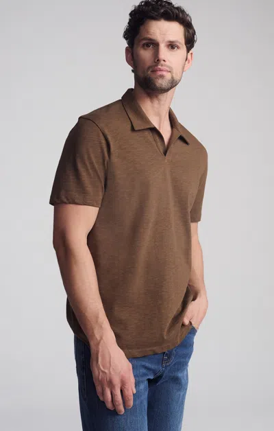 Mavi Buttonless Polo Shirt In Cocoa