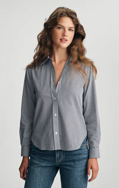 Mavi Button-up Long Sleeve Shirt In Peacoat Check In Dark Blue