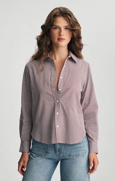 Mavi Button-up Long Sleeve Shirt In Windsor Wine Check In Red