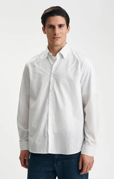 Mavi Button-up Stripe Shirt In White Base Unexplored Stripe