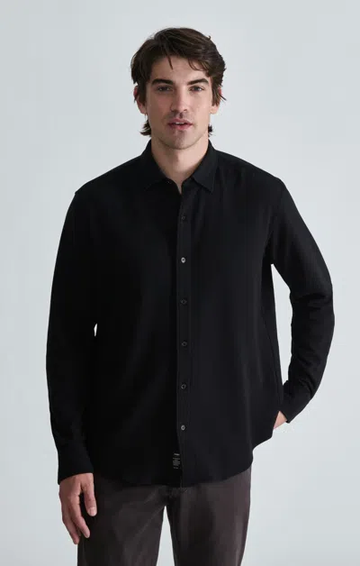 Mavi Button-up Waffle Knit Shirt In Black