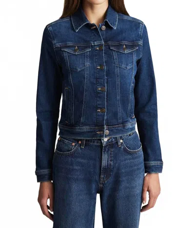 Mavi Cecilia Jean Jacket In Dark Brush Flex Blue In Black
