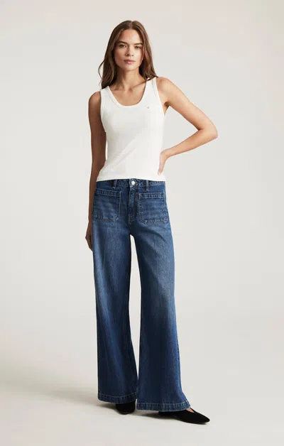 Mavi Christine Wide Leg In Dark Brushed Classic Denim In Blue