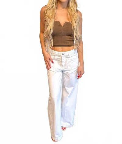 Mavi Christine Wide Leg Jeans In White