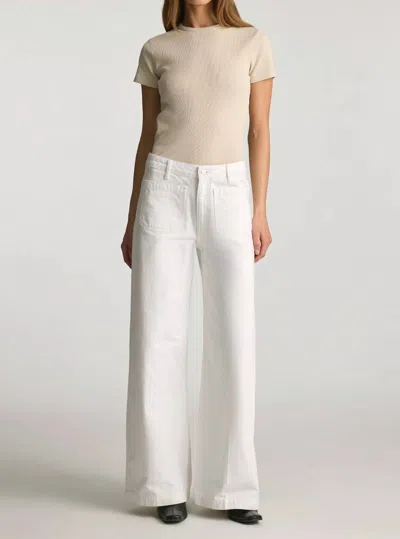 Mavi Christine Wide Leg Jeans In White In Red