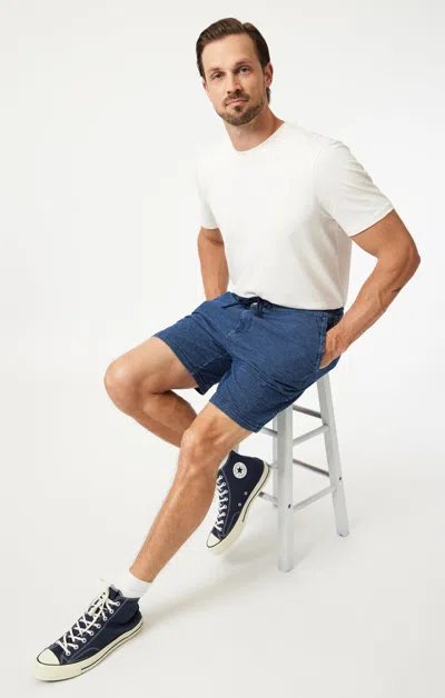 Mavi Clint Jogger Shorts In Dark Stripe Athletic In Dark Blue