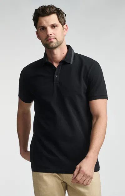 Mavi Contrast Collar Polo Shirt In Black