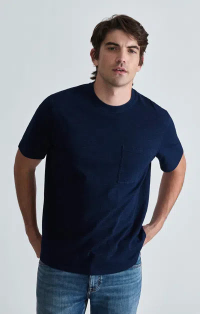 Mavi Crew Neck Pocket Tee In Dark Indigo In Dark Blue