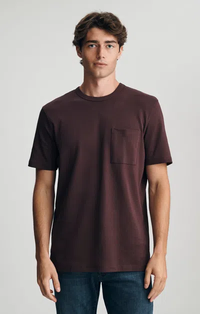 Mavi Crew Neck Pocket Tee In Fudge In Brown