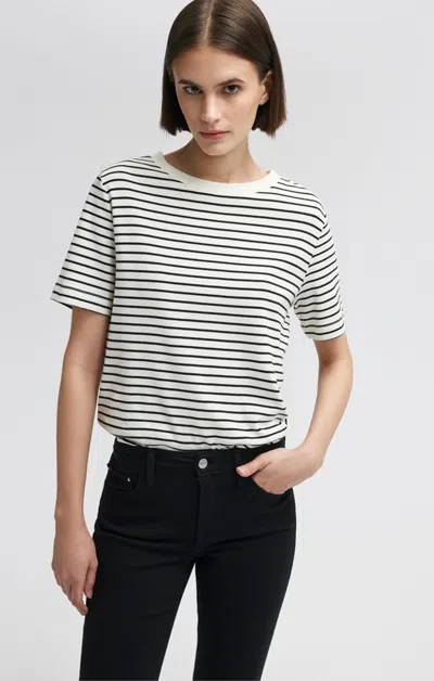 Mavi Crew Neck T-shirt In Black Striped