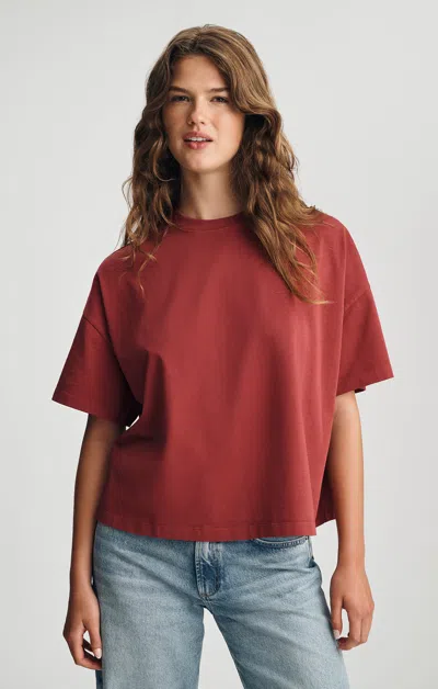 Mavi Crew Neck T-shirt In Rosewood In Red