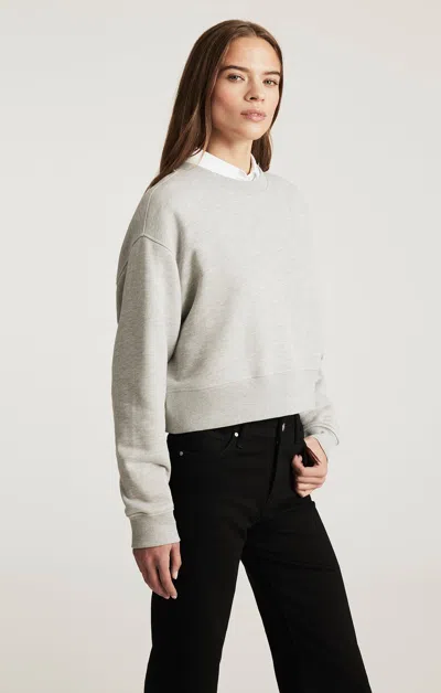 Mavi Cropped Crew Neck Sweatshirt In Grey Melange In Gray