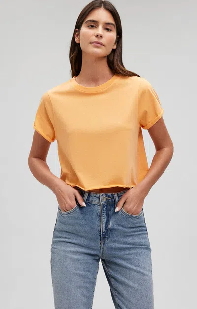 Mavi Cropped Cut Off T-shirt In Papaya In Orange