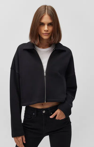 Mavi Cropped Full Zip Jacket In Black