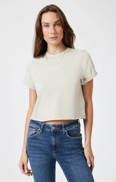 Mavi Cropped T-shirt In Moonstruck In Beige