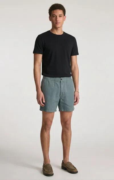 Mavi Daxon Shorts In Teal Linen In Blue