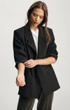 Mavi Double Breasted Blazer In Brown Striped In Brown