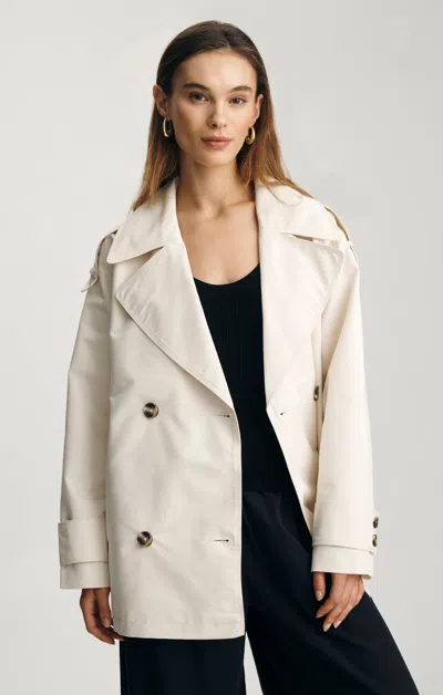 Mavi Double-breasted Trench Coat In Vanilla Ice In White