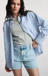 Mavi Double Pocket Button-up Shirt In Oxford Blue Striped In Blue
