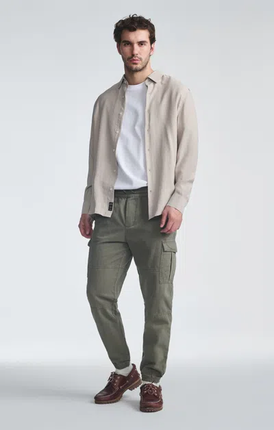 Mavi Double Pocket Cuffed Cargo Pants In Smokey Olive In Green