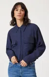 Mavi Double Pocket Long Sleeve Shirt In Naval Academy In Dark Blue